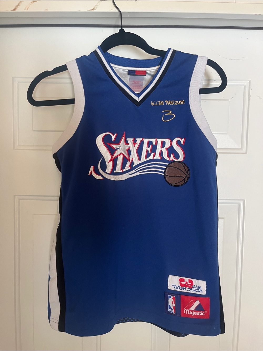 Majestic Royal Blue Philadelphia Sixers Basketball Jersey